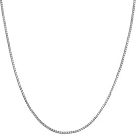 LIFETIME JEWELRY 1mm Box Chain Necklace for Women and Men 24k Real Gold Plated (20 inches, White Gold)