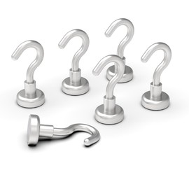 MHDMAG Magnetic Hooks Refrigerator, Cruise Ship Accessories,Super Magnets with Neodymium Rare Earth for Hanging,Home, Office, Refrigerators, BBQ, Pack of 6