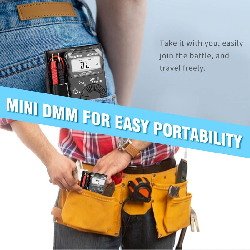 WapoRich 4201 Ultra Small Digital Multimeter 4000 Count Automatic Ranging