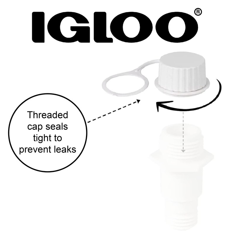 Igloo Tethered Drain Plug Caps, White, Small (20049)
