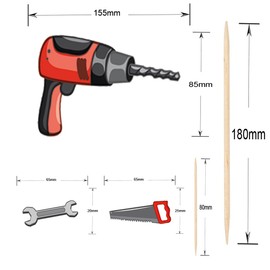 AK Giftshop Tool Kit Builder Party Food & Cupcakes Picks Decorations Toppers (pack of 14)