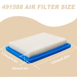 Qiuwanzia 491588S Flachluftfilterpatrone für Briggs Stratton 491588 399959 4915885 für Craftsman 33644 für Toro 20332 für Honda GCV135 GCV160 GX100 GC135 GC160 GCV190A für Troy-Bilt Rasenmäher
