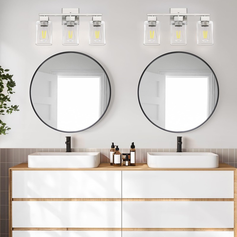 Espird Brush Nickel Bathroom Vanity Light - 3 Light Bathroom