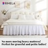 RIMELA White Bed Skirt Queen Size 15 Inch Drop, Wrap