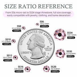 Meibite Pink Flatback Rhinestones, Glass Rhinestones for Nail Art and Craft, Glue Fix, Loose Crystal Gemstones(Pink, SS20, 1440pcs, 4.6-4.8mm)