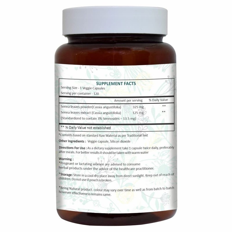 AYURFOREST Senna Supplement Capsules | 120 Count (500 mg)