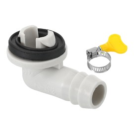 PATIKIL 15mm Air Conditioner Drain Hose Connector, 1 Pcs Universal Drain Connector with Clamp Hoop for Mini-Split Window AC Unit Faucet, White Style 5