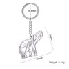 cooltime Animal Lover Stainless Steel Geometric Cut Out Keyring, silver