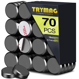 TRYMAG TRYMAG Small Ceramic Magnets for Crafts, 70 Pcs Round Disc Flat Circle Magnets, 0.78"D X 0.19"H