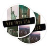 Vinyl Round Stickers (Set of 2) 30cm - New York