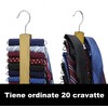 IPEA Elegant Wooden Tie Holder with 20 Bars - Minimal