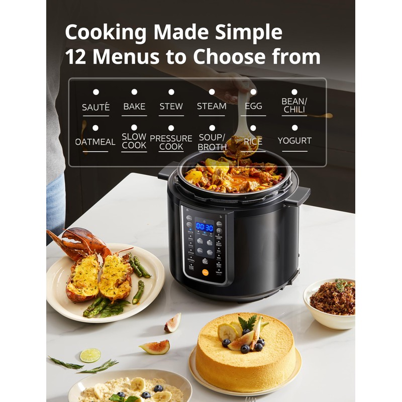 COMFEE’ 9-in-1 Electric Pressure Cooker, 14 Presets Instant Multi Slow