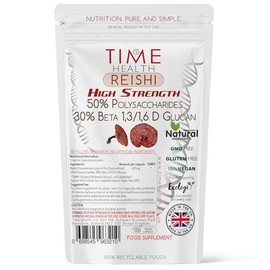 Reishi (Ganoderma lucidum) - High Strength 50% Polysaccharides / 30% Beta 1,3/1,6 D Glucan - Dual Extracted - UK Manufactured - Zero Additives - Pullulan (120 Capsule Pouch)