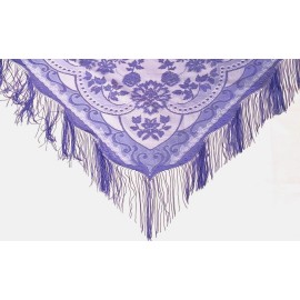 Heritage Lace Lace Shawl Wrap 39" x 82" Victorian Style Fringe Lavender Wedding Prom