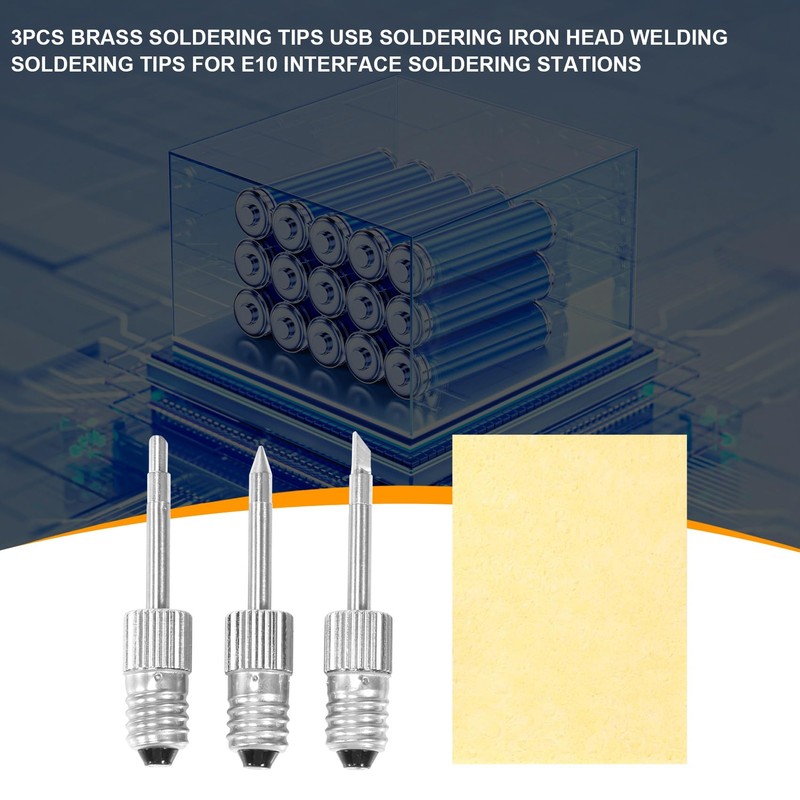 Lamsimoy 3Pcs Brass Soldering Tips USB Soldering Iron Welding Soldering