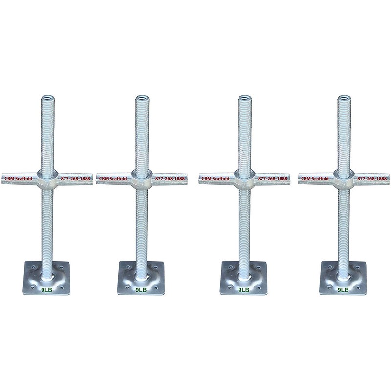 CBM Scaffold 1-1/4" OD Hollow Screw Jack w/Base Plate (4)