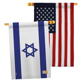 Americana Home & Garden Israel House Flag Pack Regional Nation International World Country Particular Area Embroidery Decoration Banner Small Garden Yard Gift Double-Sided, Made in USA
