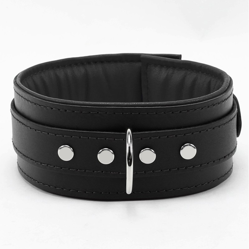 Macon Collar Supreme Lambskin Leather Ultra Soft Padded Choker (Black,