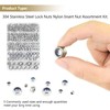 182 Pieces 304 Stainless Steel Lock Nuts, Kindroufly 5 Sizes