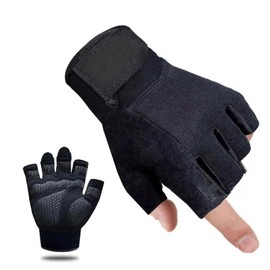 MOTRAIN Women and Men Workout Gloves, Breathable Half Finger Gym Gloves, Full Palm Protection, Exercise Gloves Sports for Training, Cycling, Weight Lifting, Hanging, Pull ups, Black