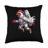 Serama Chicken As An Astronaut Throw Pillow