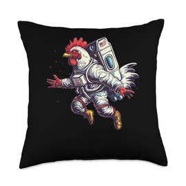 Serama Chicken As An Astronaut Throw Pillow