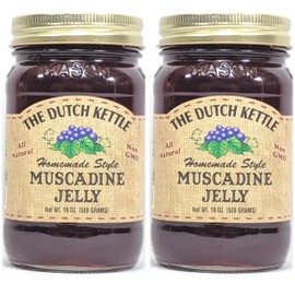 Amish Homemade Style Muscadine Jelly 2-19 Oz Reusable Jars All Natural Non-GMO No Preservatives