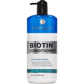BELLISSO Biotin Conditioner - Sulfate Free Hair Thickening Products for Women and Men - Deep Conditioning Treatment for Dry Damaged Strands