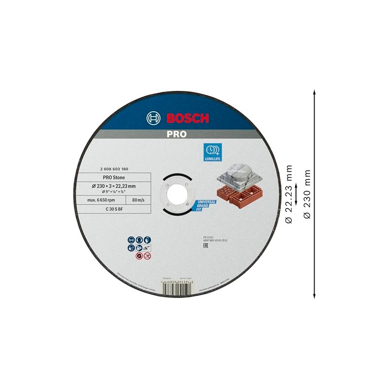 Bosch 1x PRO Stone Longlife Cutting Disc for Large Angle