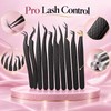 Professional Eyelash Tweezers – Black Fiber Tip Precision Lash Extension