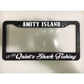 For Jaws Shark Fans Quint's Shark Fishing Amity Island License Plate Frame NEW