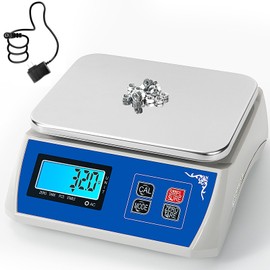MEIYA High Precision Scale 10kg x 0.5g Electronic Industrial Weighing Scale Digital Lab Scale Portable Analytical Balance Counting Scale Jewery Kitchen Scale (10kg/22lb x 0.5g/0.001lb)