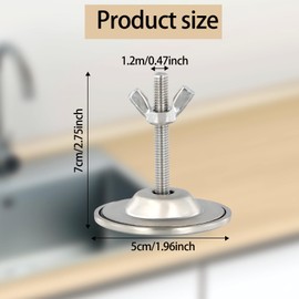 5 cm Stainless Steel Blind Plug Cover, Sink Hole Cover, Tap Hole Cover, Stainless Steel Tap Hole, Sink Tap Hole Cover for Kitchen and Bathroom Sink (Black)