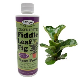 EZ-GRO Liquid Fiddle Leaf Fig Plant Food - 8 oz Bottle | 3 1 2 NPK Fertilizer for Indoor Plants | Concentrated Nutrients Liquid Indoor Plant Food for Healthy Growth