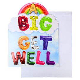 Iconikal Jumbo A BIG GET WELL Greeting Card with Envelope 11x14-Inch Oversized Giant Thinking of You Feel Better Soon Group Card Big Wishes