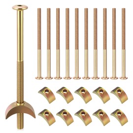 11 Pcs M6 Furniture Boltss, Bunk Bed Bolts Connectors, Furniture Connecting Bolts with Half Moon Luna Washers, for Bunk Beds Cots Bed Screws and BoltsFasteners, with Hex Wrench(M6 x 100mm)