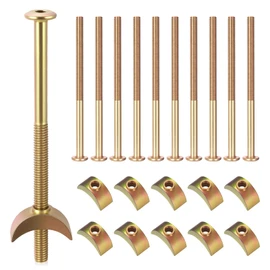 11 Pcs M6 Furniture Boltss, Bunk Bed Bolts Connectors, Furniture Connecting Bolts with Half Moon Luna Washers, for Bunk Beds Cots Bed Screws and BoltsFasteners, with Hex Wrench(M6 x 100mm)