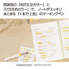 Kokuyo PM-MT100-5S2 Highlighter, 2 Tone Color Marker, Marktus, 5 Color Set