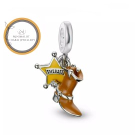 Minimalist Charm Jewelry Sheriff Charm, Design Star And Shoe Dangle Charm, Jewelry Gift For Women
