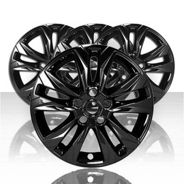 Set of 4 17" 5 Split Spk Wheel Skins for 17-18 Hyundai Santa Fe SE - Gloss Black