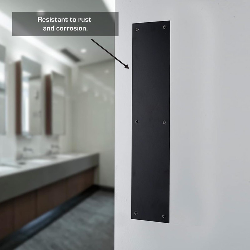 BRINKS Commercial - Commercial 15" Push Door Plate, Matte Black
