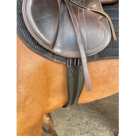 Preto Horse Synthetic Girth For Saddles Comfort Waffle Neoprene Equine Girth anti-chafe elasticated end contour black anatomical/ergonomic Pvc Jumping Cushioning Girth