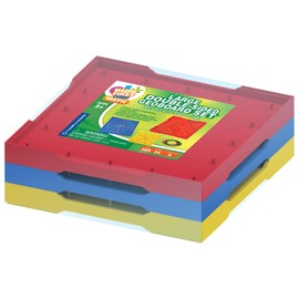 Thames & Kosmos Kids First Math: Large Double-Sided Geoboard Set for Preschoolers Ages 3 to 5 | Intuitive, Visual Method for Learning Basic Geometry | Includes Three 7-inch Square Boards, Rubber Bands