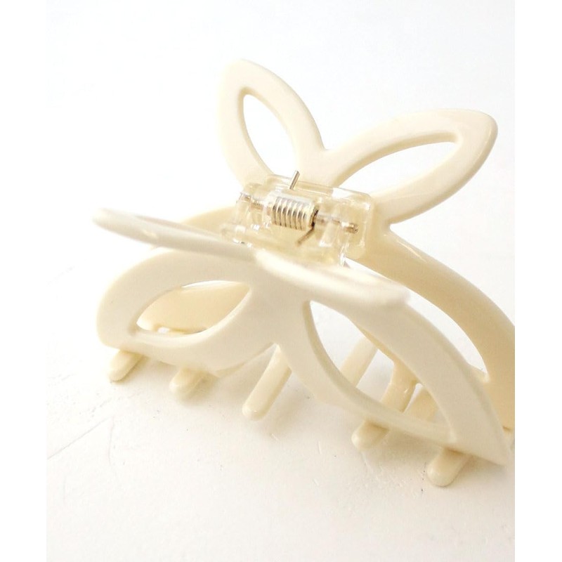 Vingtaine H7826-WH- Hair Claw Flower, Hollow Out, Simple, Hair Clip,