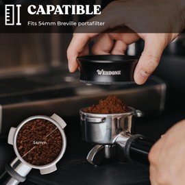 WE11DONE 54mm Magnetic Dosing Funnel-Anodized Aluminum with 10 Small Magnets Espresso Dosing Ring Compatible with Breville 54mm Portafilter (54 MM)