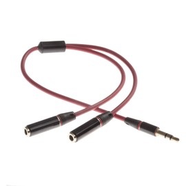POPPSTAR Audio Y-Cable/Headphone Splitter 3.5mm Connector for 2x 3.5mm Jack with Gold-Plated Contacts
