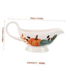 Ciieeo Boat Shape Ceramic Sauce Bowl for Sauces Dressings and Condiments for Fall Parties Bbqs and Family Gatherings Lightweight and Easy to Store Unique Pumpkin Design