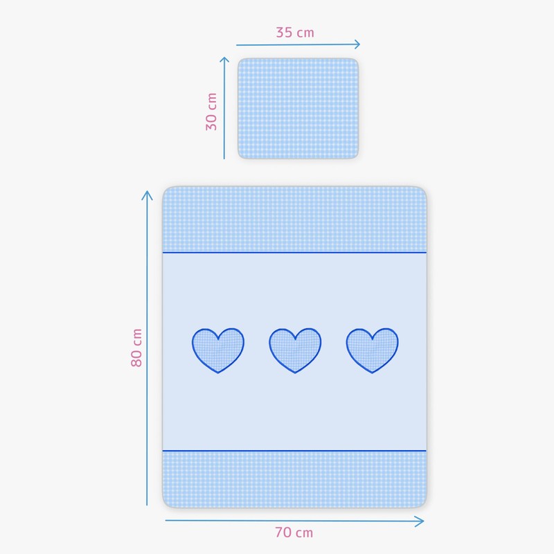 2 Piece 100% Cotton Duvet Cover Pillowcase Set 70 x