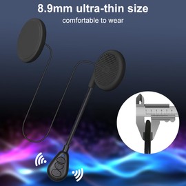 OBEST 0.35 Inch Bluetooth Helmet Headset, Motorcycle Headset Bluetooth 5.0, Ultra Thin and Comfortable Hands-Free Calling, Suitable for Riding/Skiing/Climbing and Other Outdoor Sports