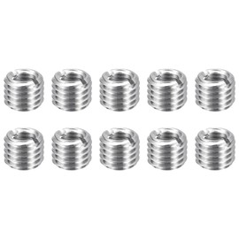 sourcing map 10pcs Thread Repair Inserts M12 x 1.75 Male to M8 x 1.25 Female Thread 8mm Long Stainless Steel Reducing Nuts Metric Self Tapping Sleeves Threaded Reducer Industrial Fasteners